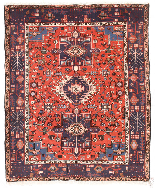 Semi Antique Red Karajeh Persian Area Rug