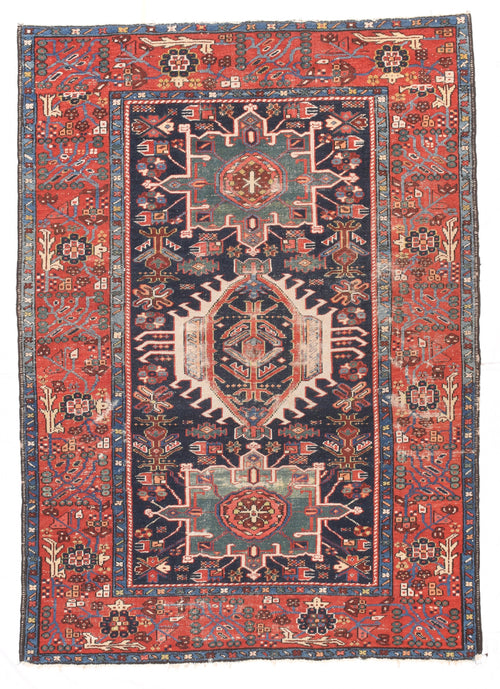 Antique Red Karajeh Persian Area Rug