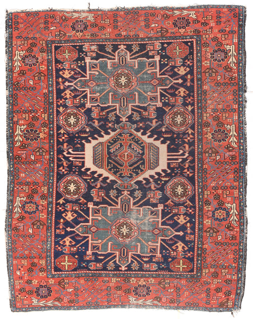 Antique Rust Karajeh Persian Area Rug