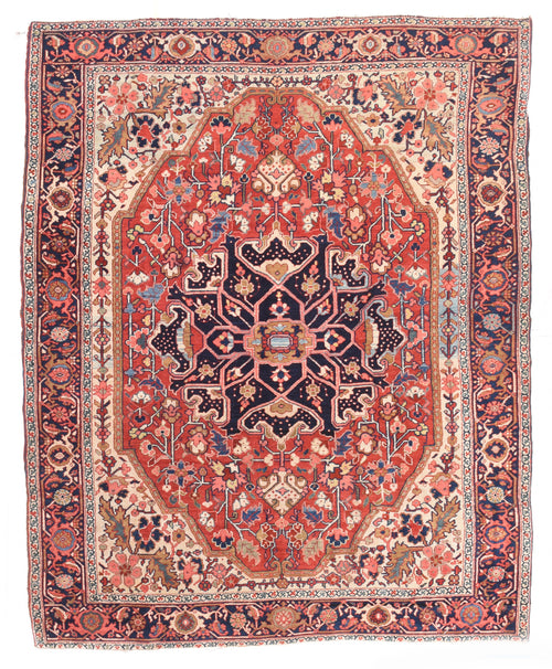 Antique Red Serapi Persian Area Rug