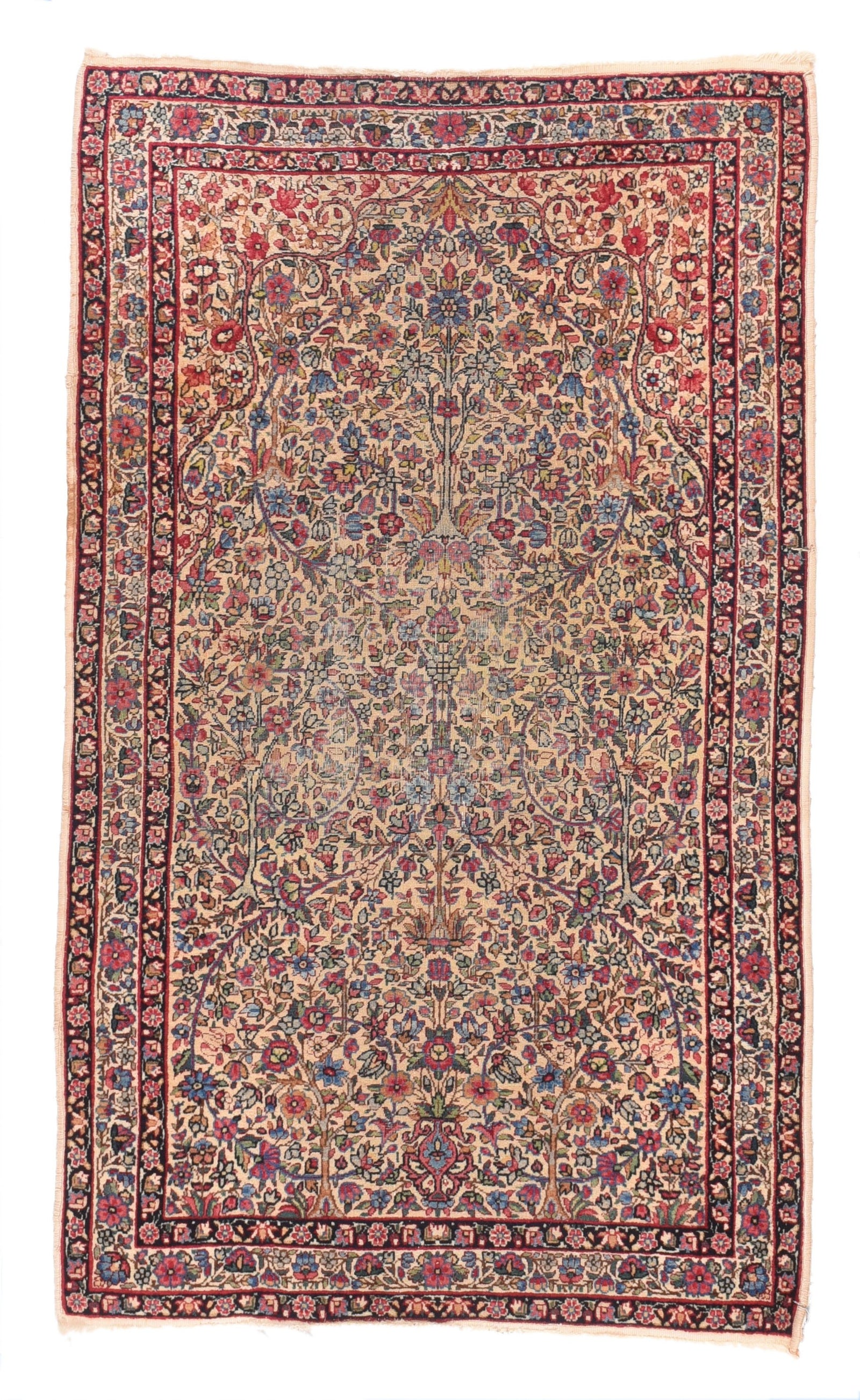 Antique Rust Kerman Lavar Persian Area Rug