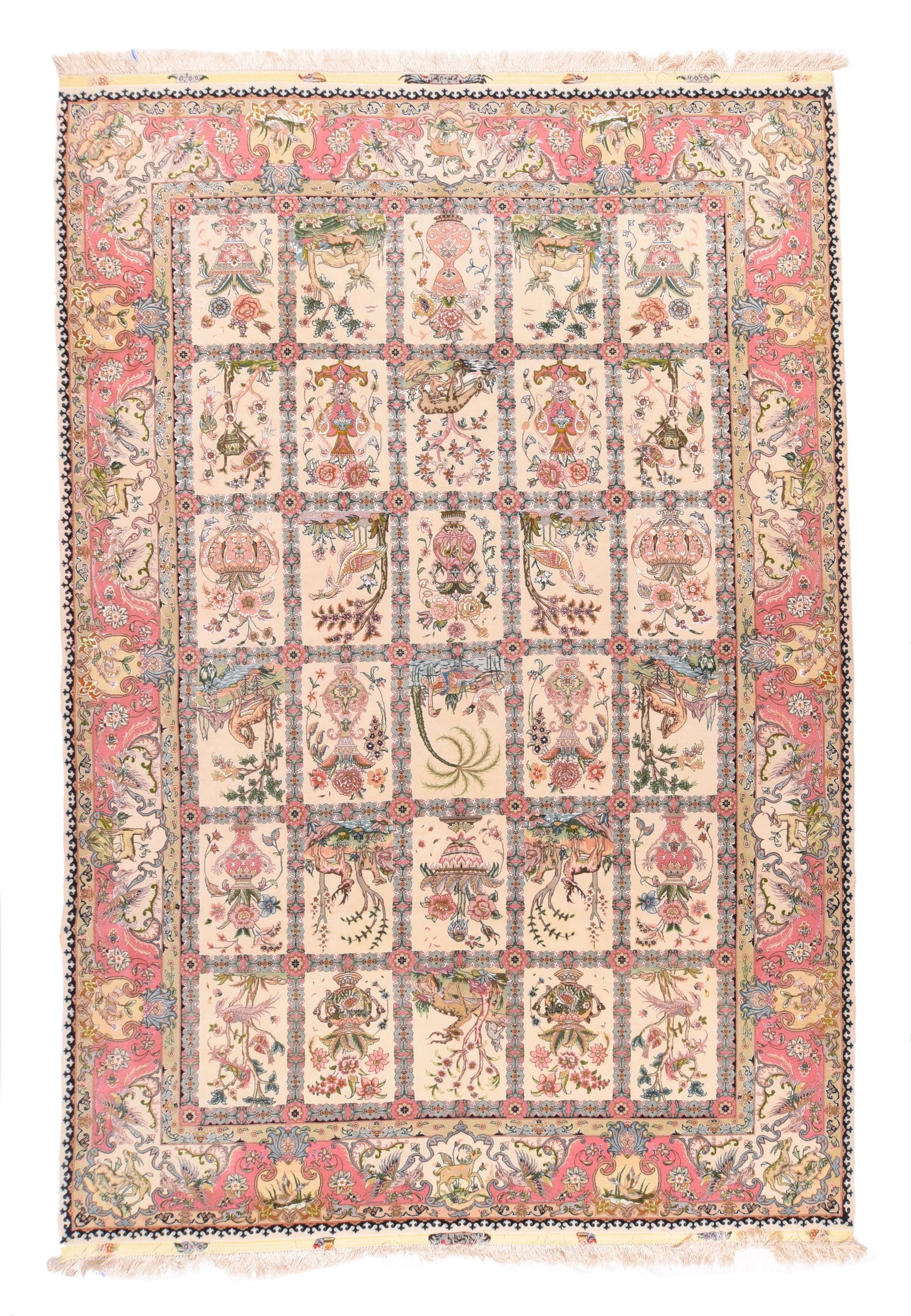 Excellent Rose Tabriz Persian Area Rug