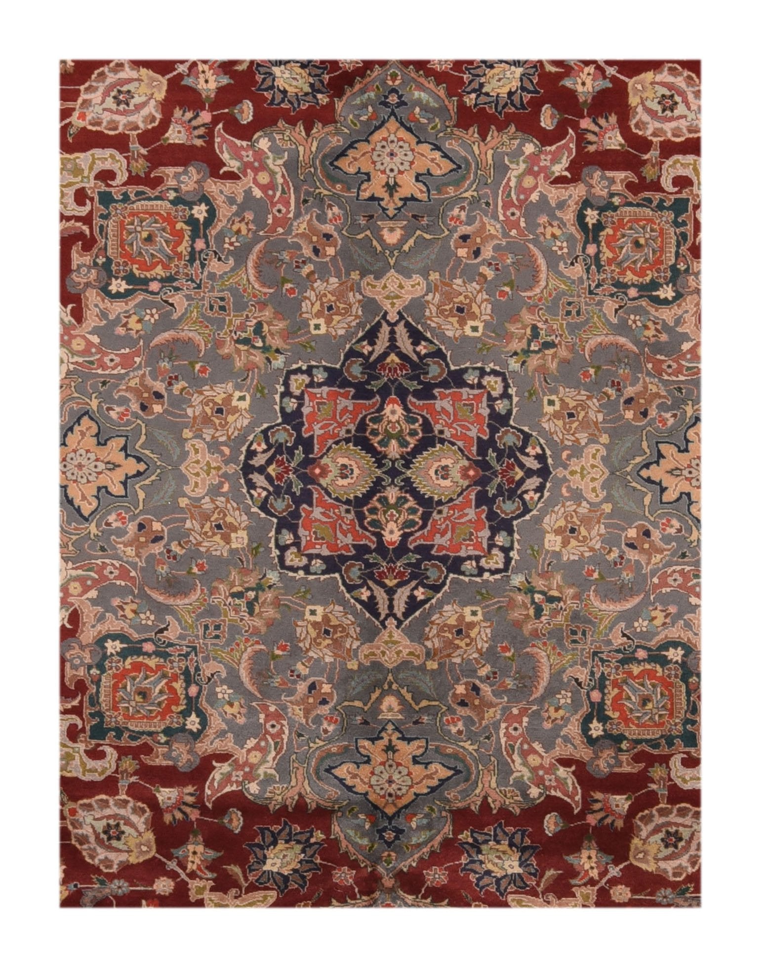 Hand Knotted Persian Tabriz Wool & Silk