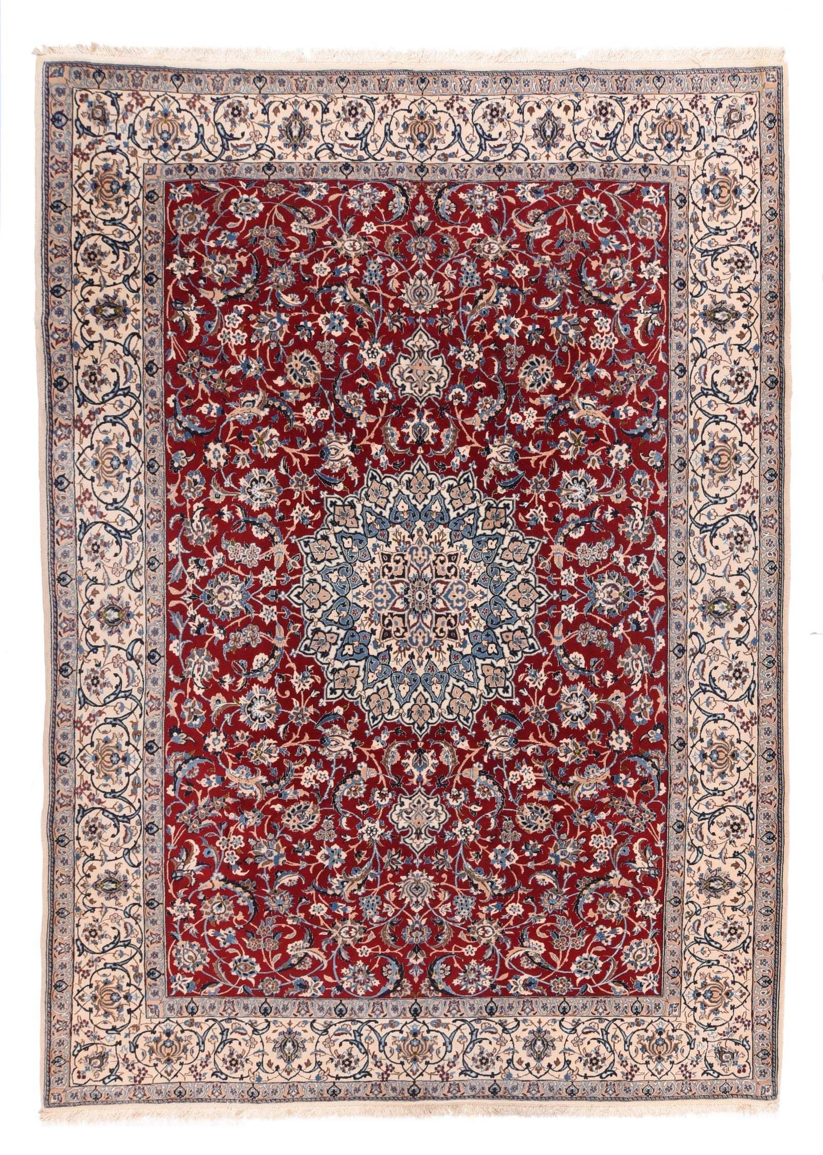Excellent Red Nain Persian Area Rug