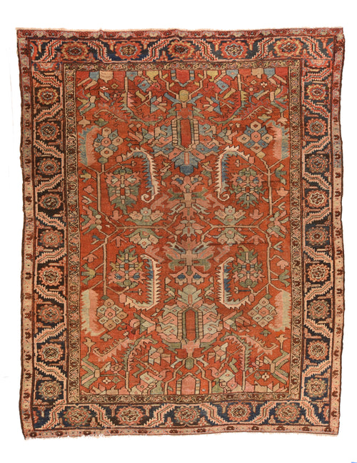 Antique Rust Serapi Persian Area Rug