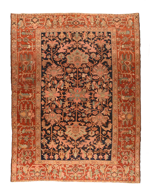 Antique Navy field Heriz Serapi Persian Area Rug