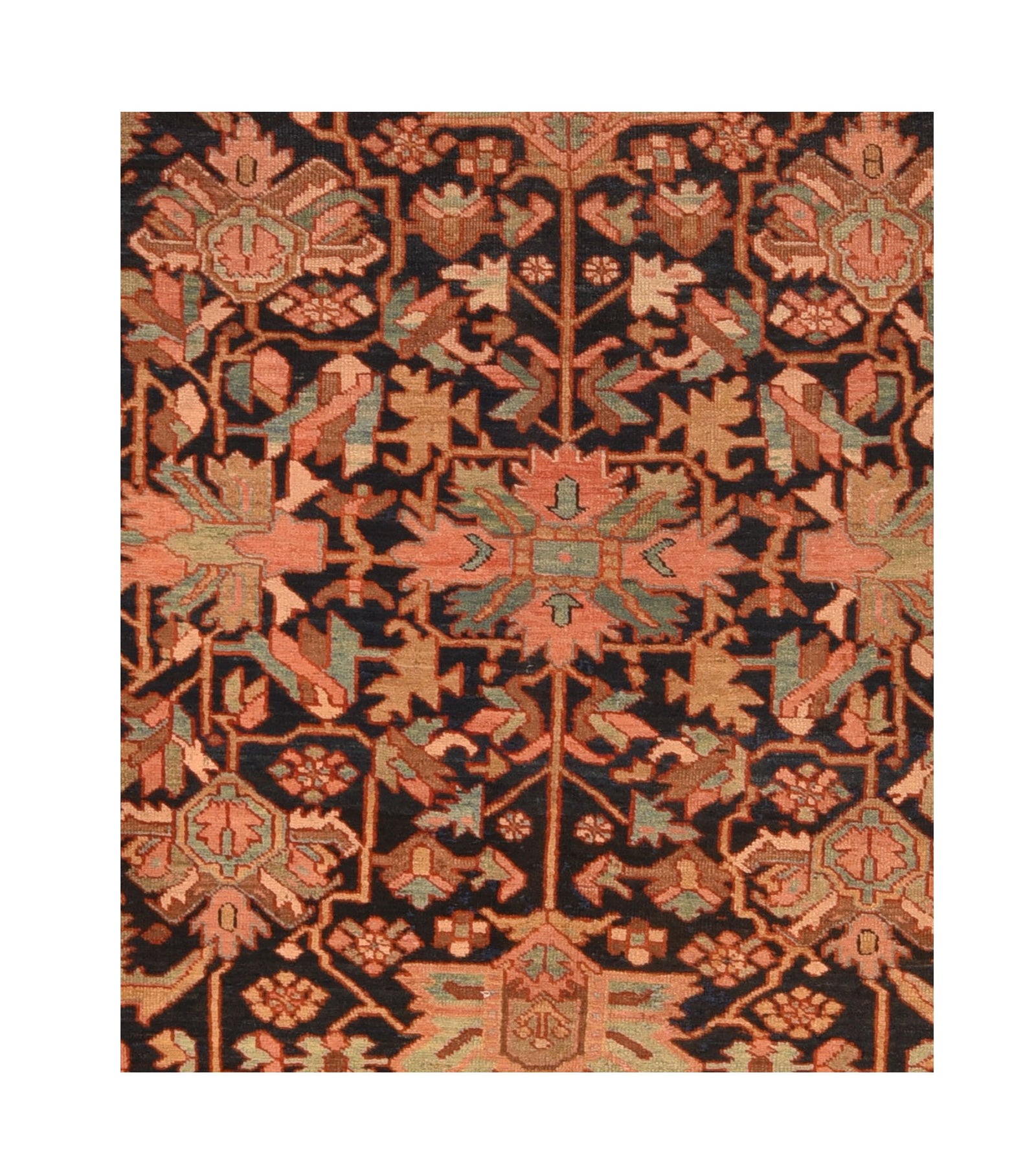 Antique Heriz Serapi Persian Area Rug