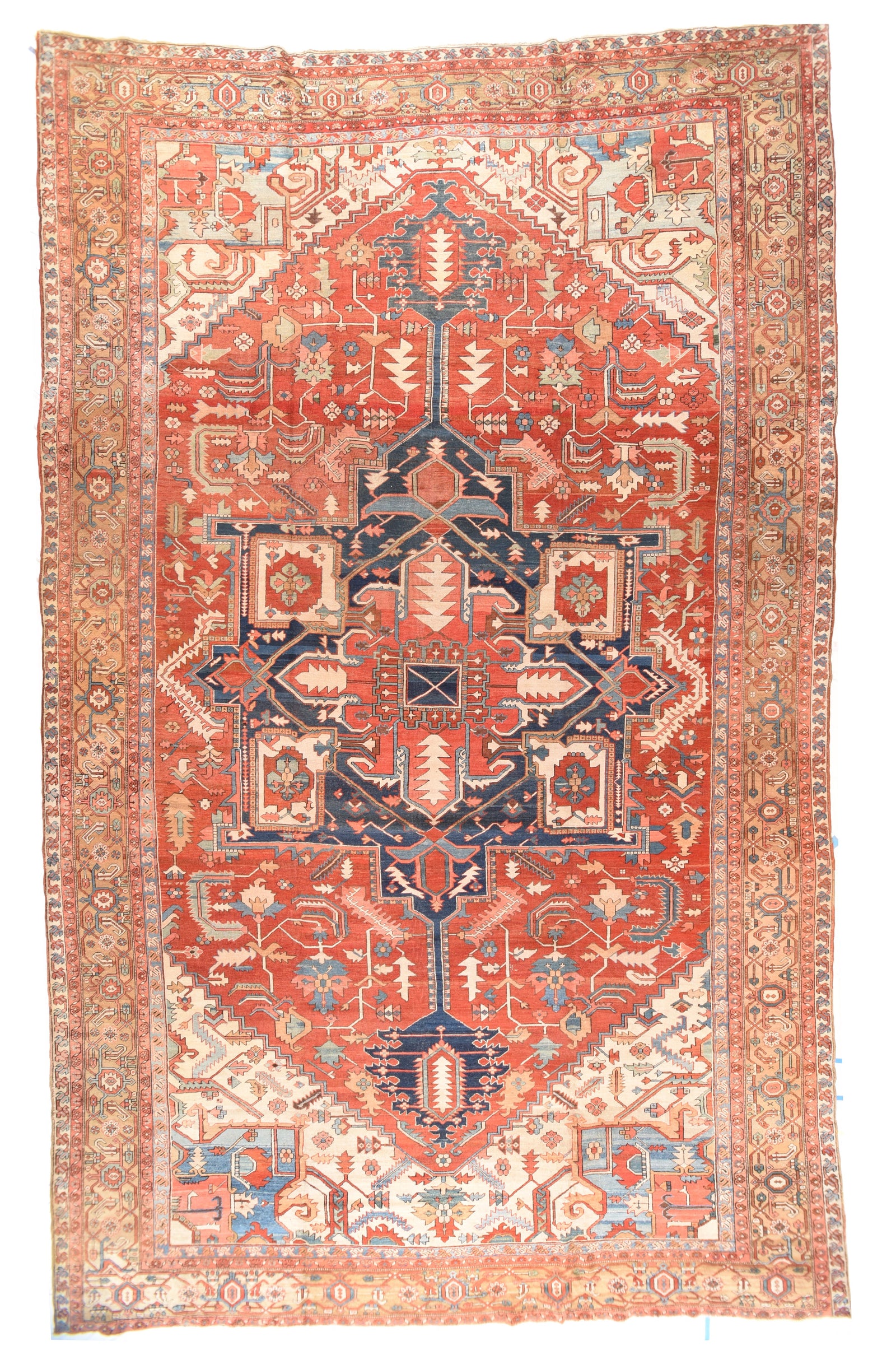 Antique Rust Serapi Persian Area Rug