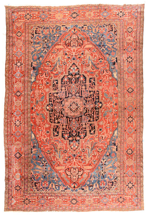 Antique Rust Heriz Serapi Persian Area Rug