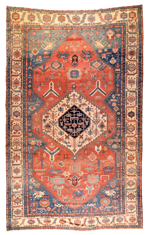 Antique Red Serapi Bakhshaiesh Persian Area Rug