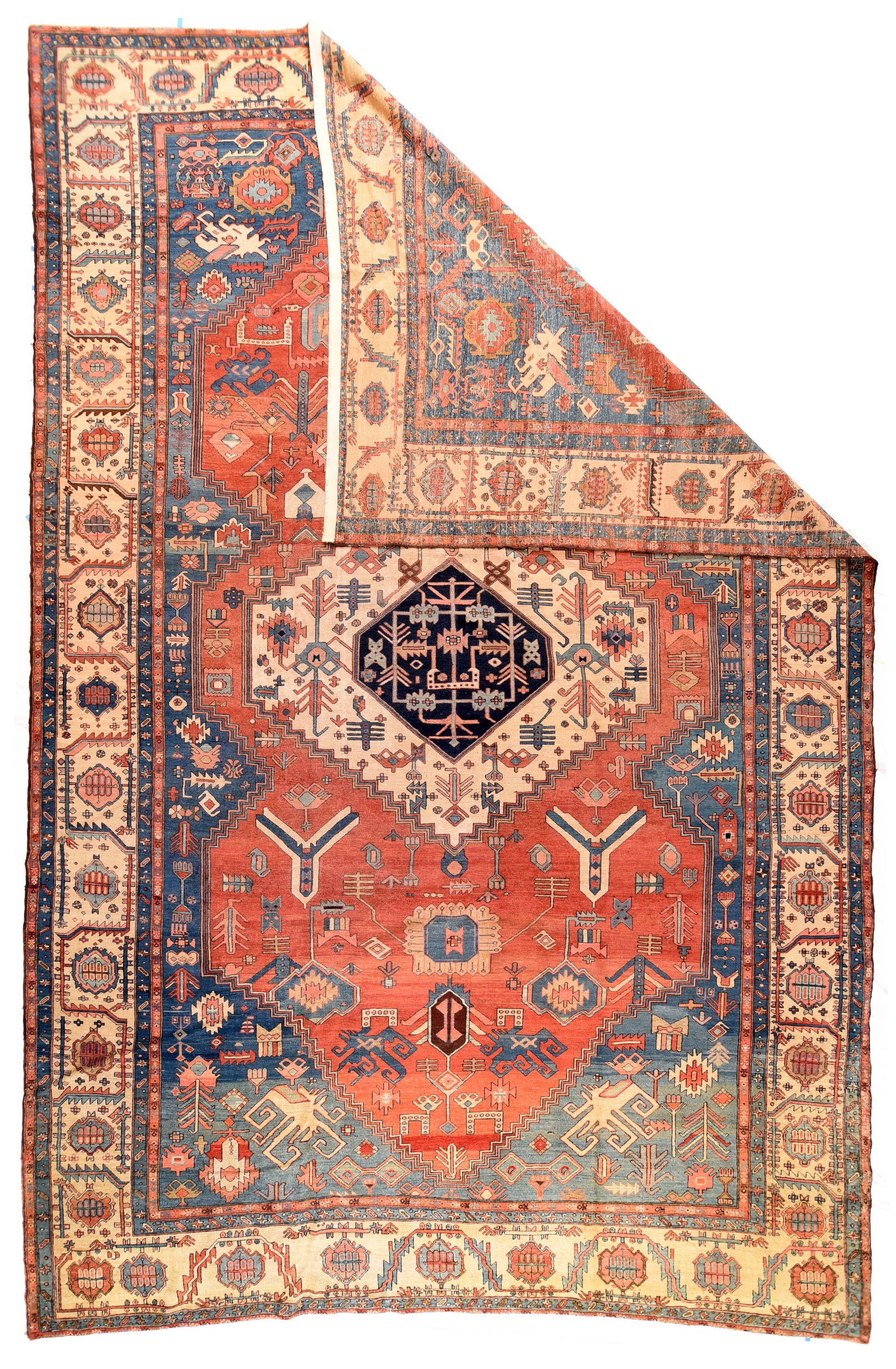 Antique Serapi Bakhshaiesh Persian Area Rug