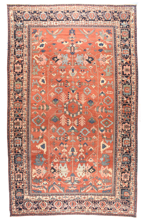 Antique Rust Serapi Persian Area Rug