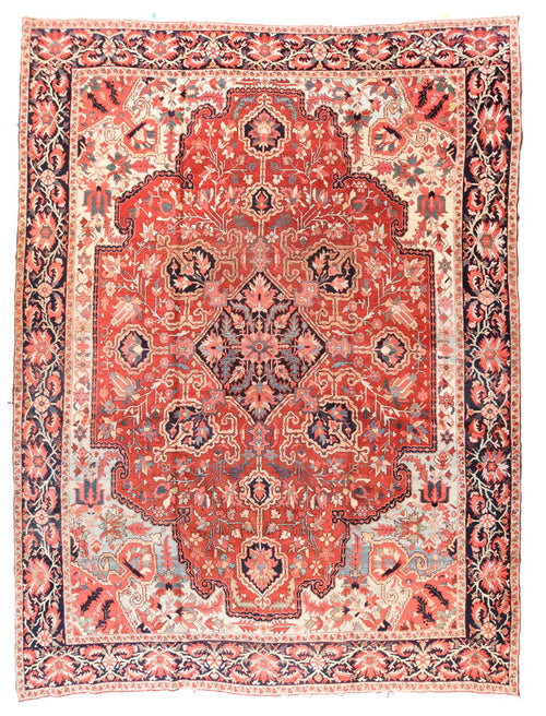 Antique Red Heriz Persian Area Rug