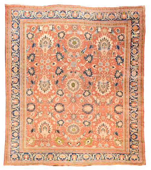 Antique Rust Sultanabad Persian Area Rug