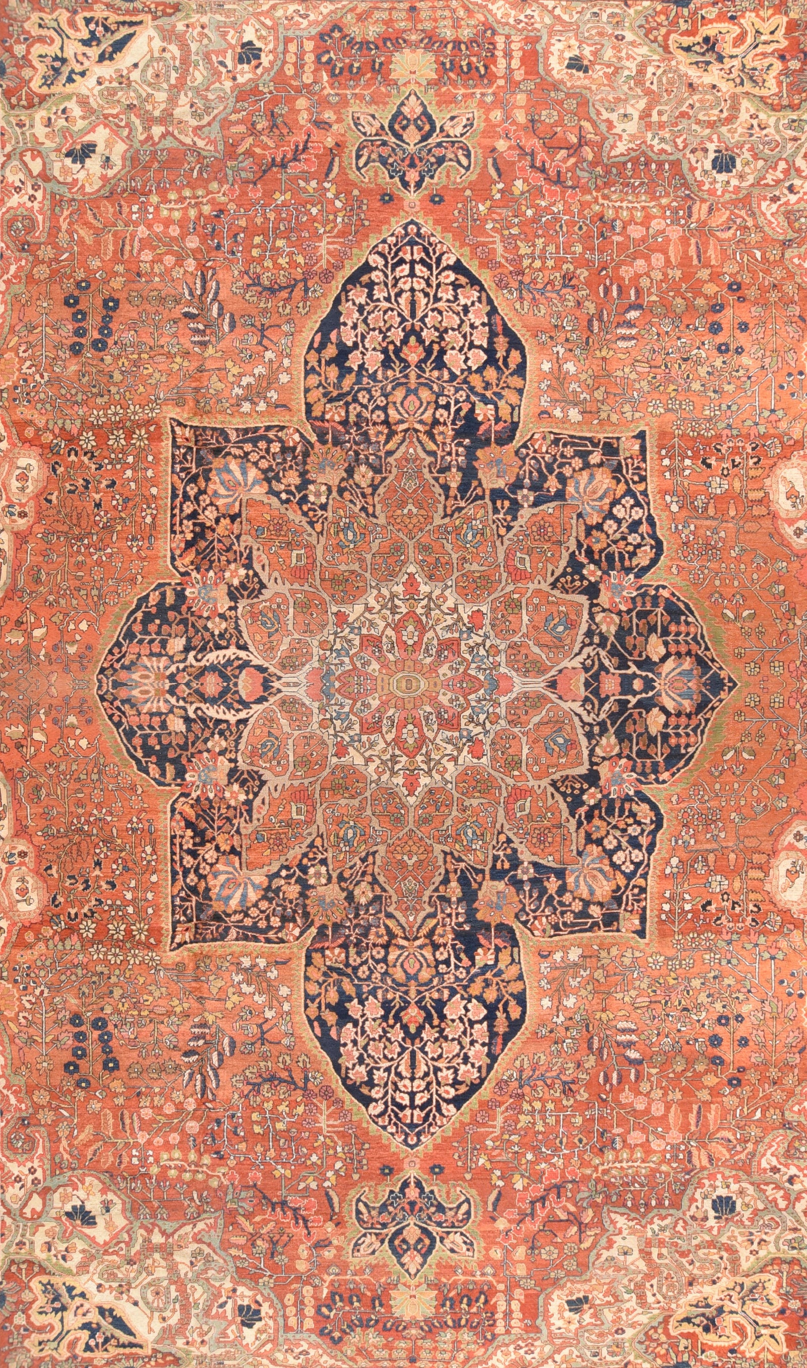 Antique Persian Farahan sarouk circa 1890 Area Rug