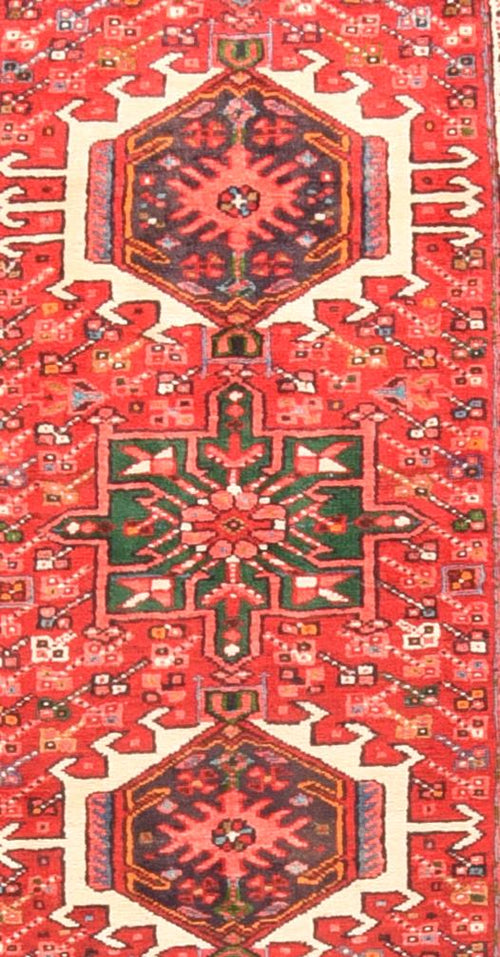 Semi Beige Karajeh Heriz Persian Area Rug