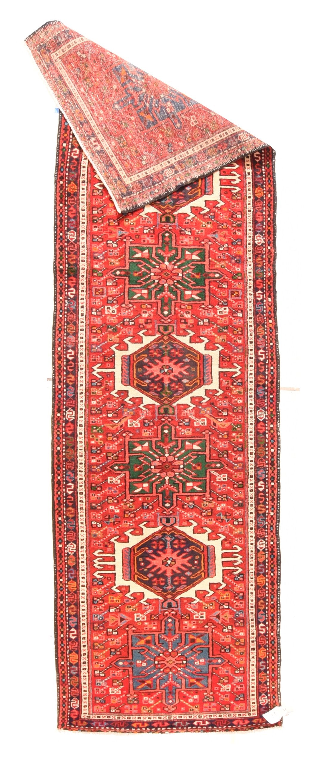 Semi Beige Karajeh Heriz Persian Area Rug