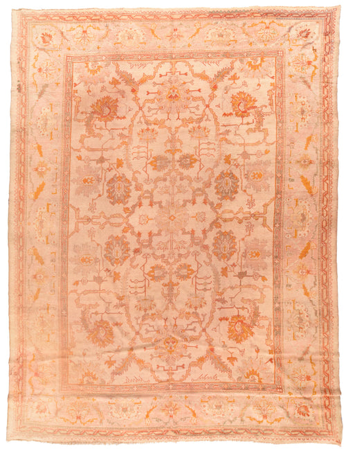 Antique Light Brown Oushak Area Rug