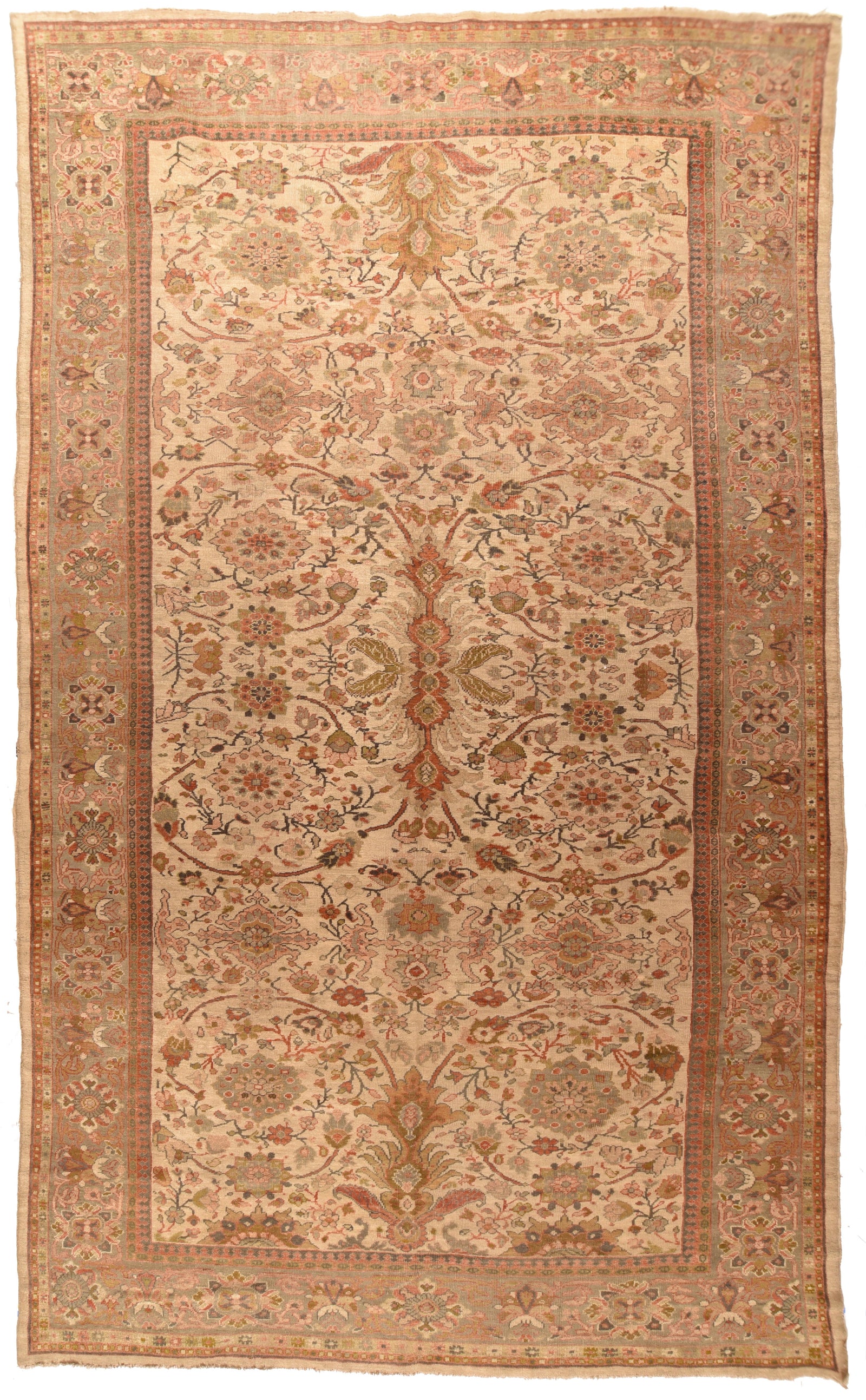 Antique Light Brown Persian Ziegler Mahal Area Rug
