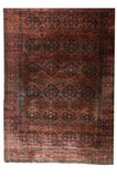 Antique Dark Brown Persian Motashan Kashan Area Rug