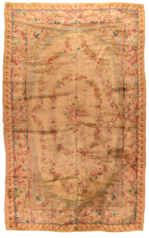 Antique Light Blue French Savonnerie Area Rug