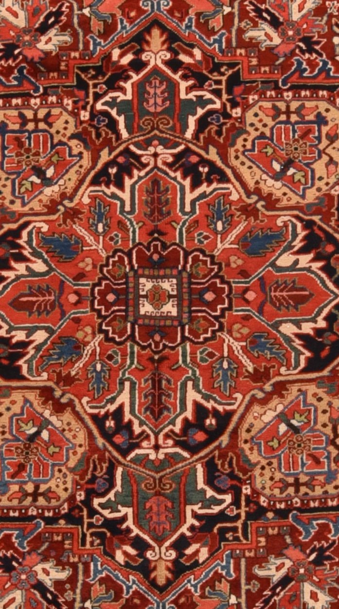 Semi Light Brown Persian Heriz Area Rug