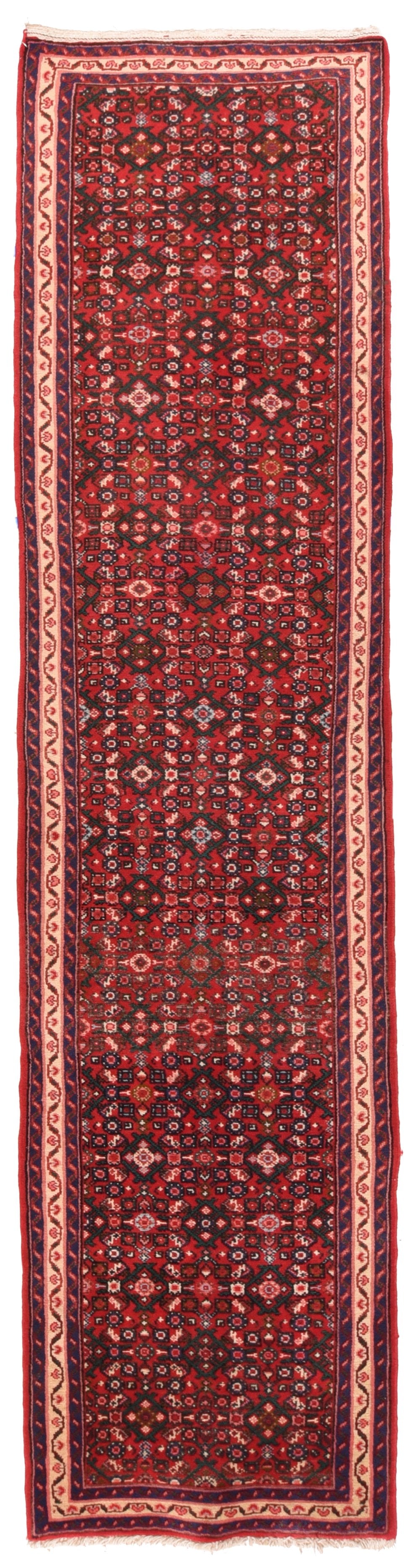 Semi Antique Red Persian Hamedan Area Rug