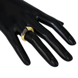 Black Diamonds and Yellow Gold Aorn Ring