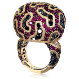 Ruby and Diamond Rose Gold Fine Lace Ring