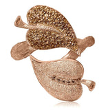 Champage Diamonds and Rose Gold Double Leaf Ring
