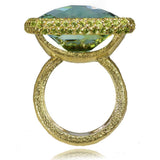 Green Amethyst and Peridot Royal Ring in Yellow Gold