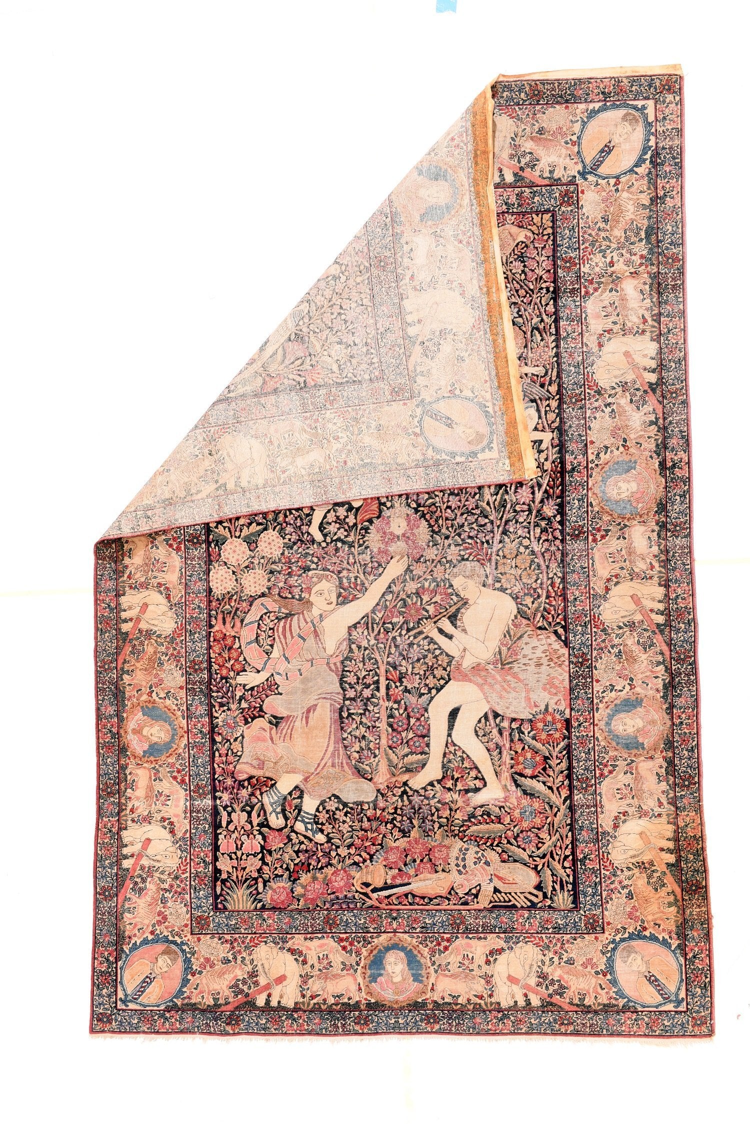 Antique Hand Made Kerman Persian Rug