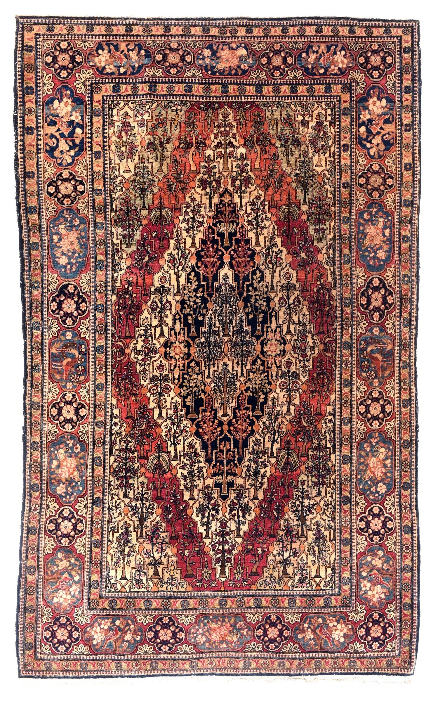 Antique Hand Made Kashan Persian Rug
