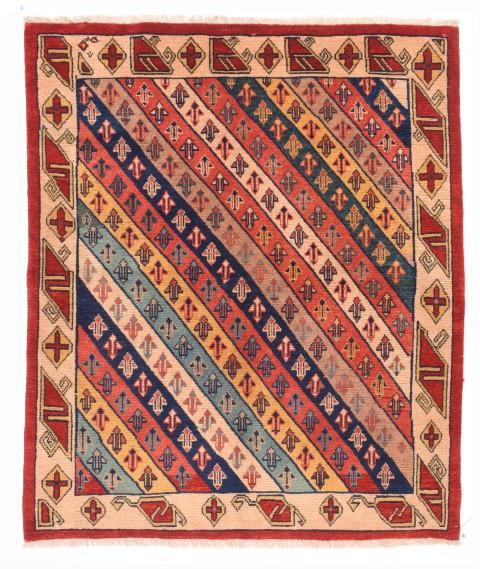Semi Antique Hand Made Veramin Persian Rug