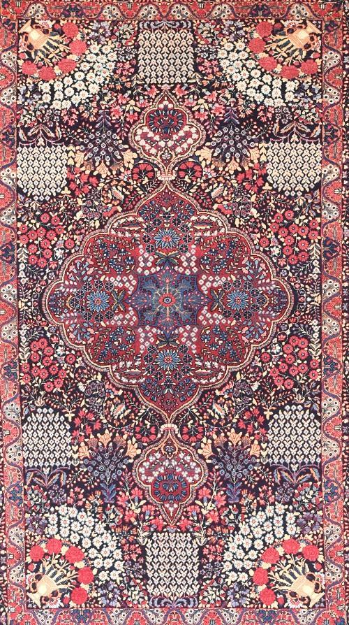 Antique Hand Made Lavar Kerman Persian Rug