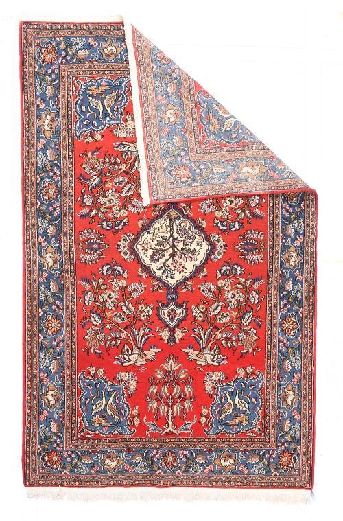 Semi Antique Hand Made Qum Persian Rug