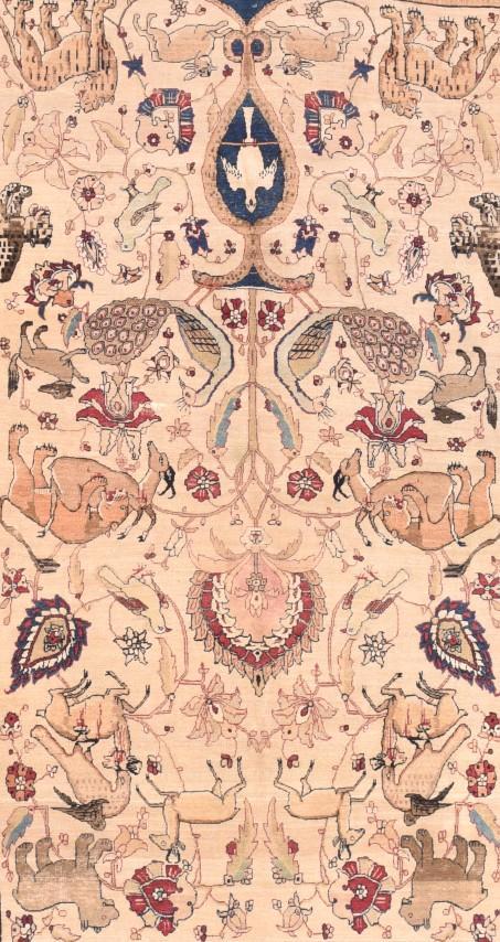 Antique Hand Made Kerman Persian Rug