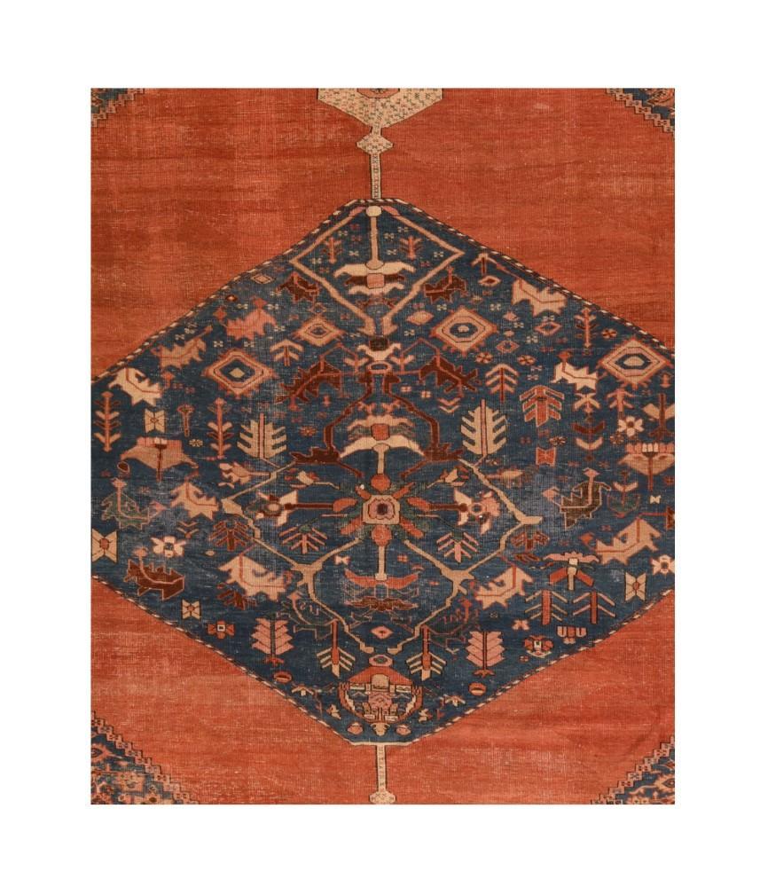 Antique Persian Bakshayesh  Rug, Size 10'10" x 14'10"