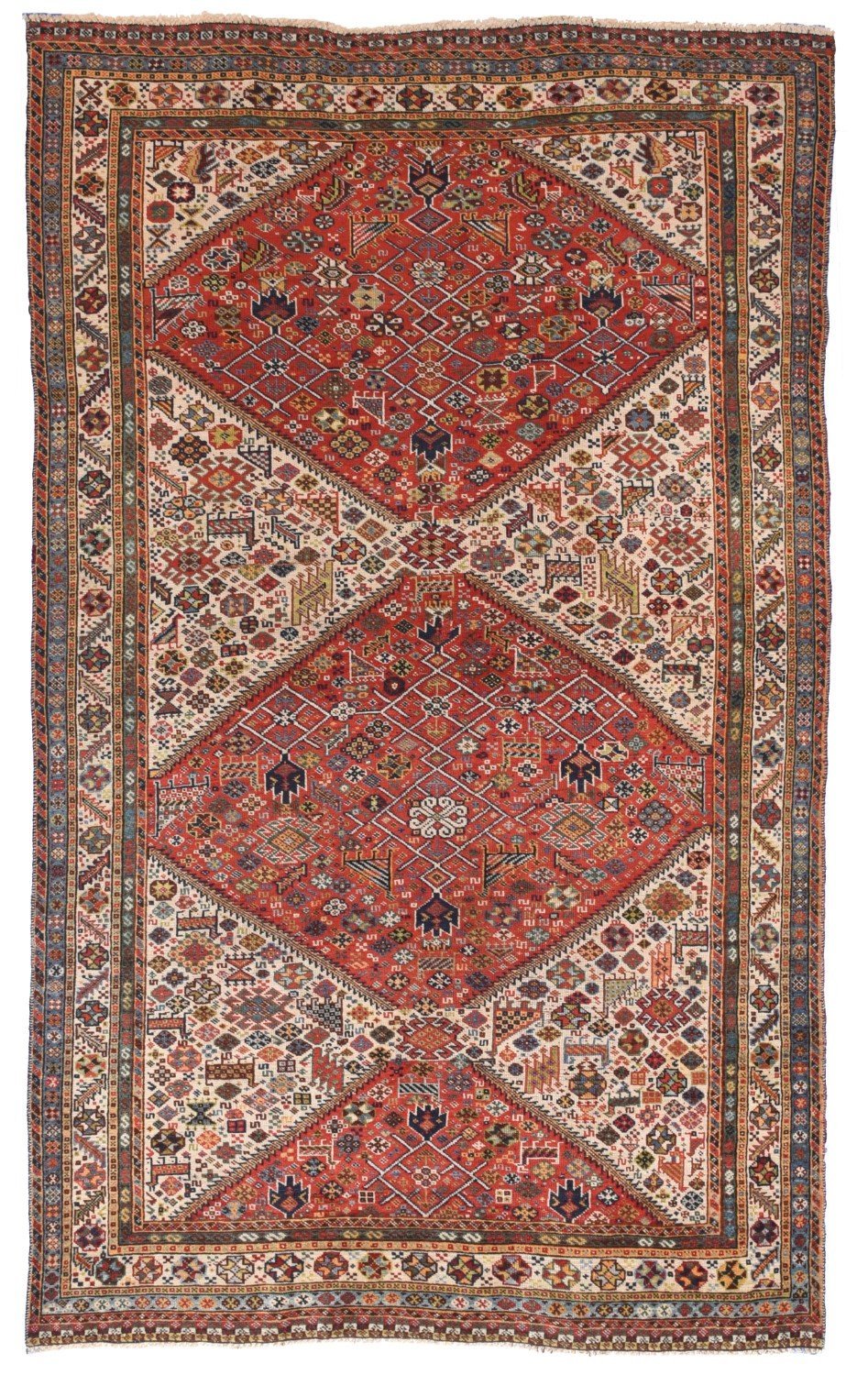 Antique Hand Made Kashkai / Kamseh Persian Rug
