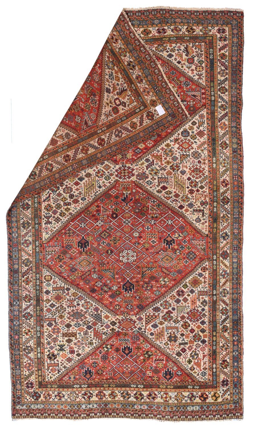 Antique Hand Made Kashkai / Kamseh Persian Rug